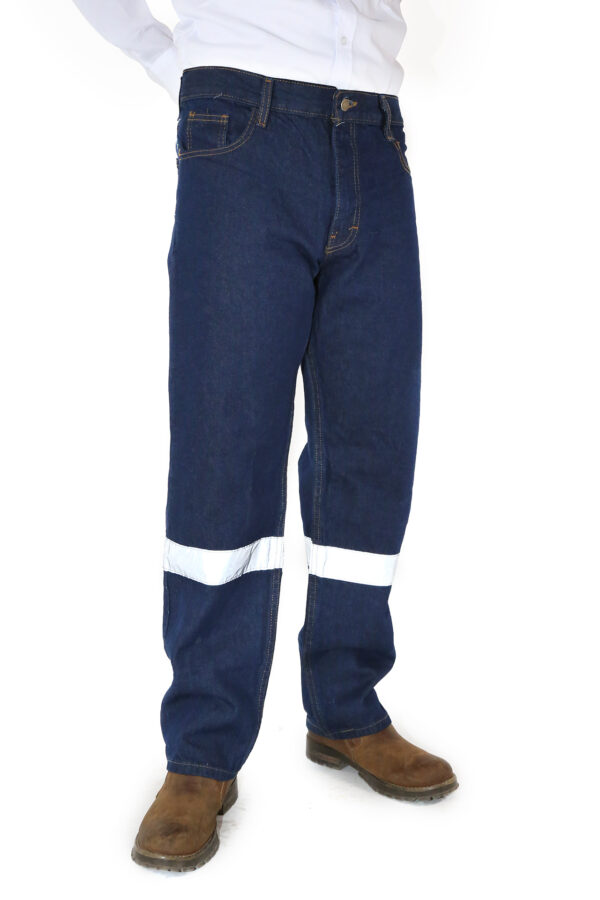 Pantalón Mezclilla Con Cinta Reflejante